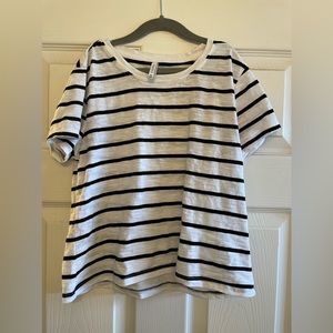 Z Supply White Top With Black Stripes